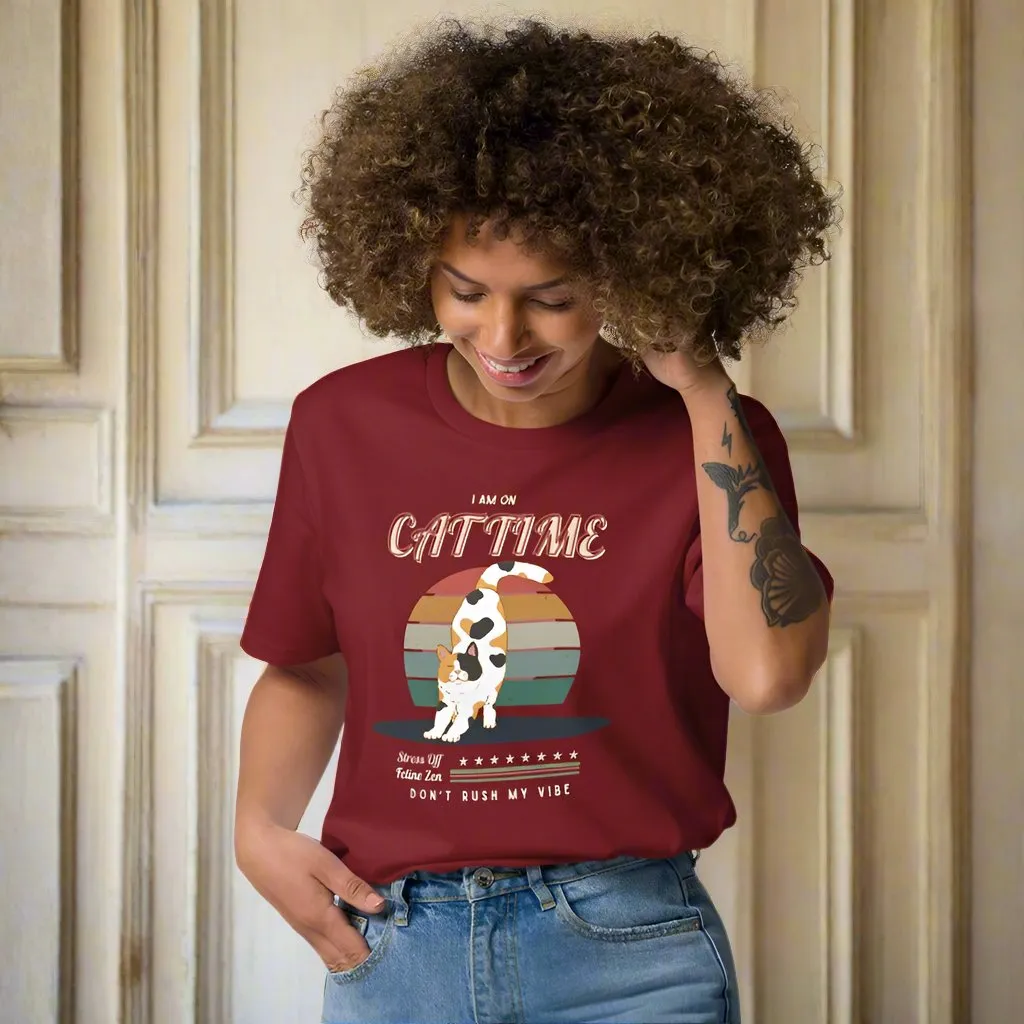 .	Vegan Organic Cotton Cat Lover T-Shirt – Eco-Friendly Style