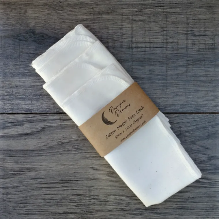 100% Natural Cotton Muslin Face Cloth