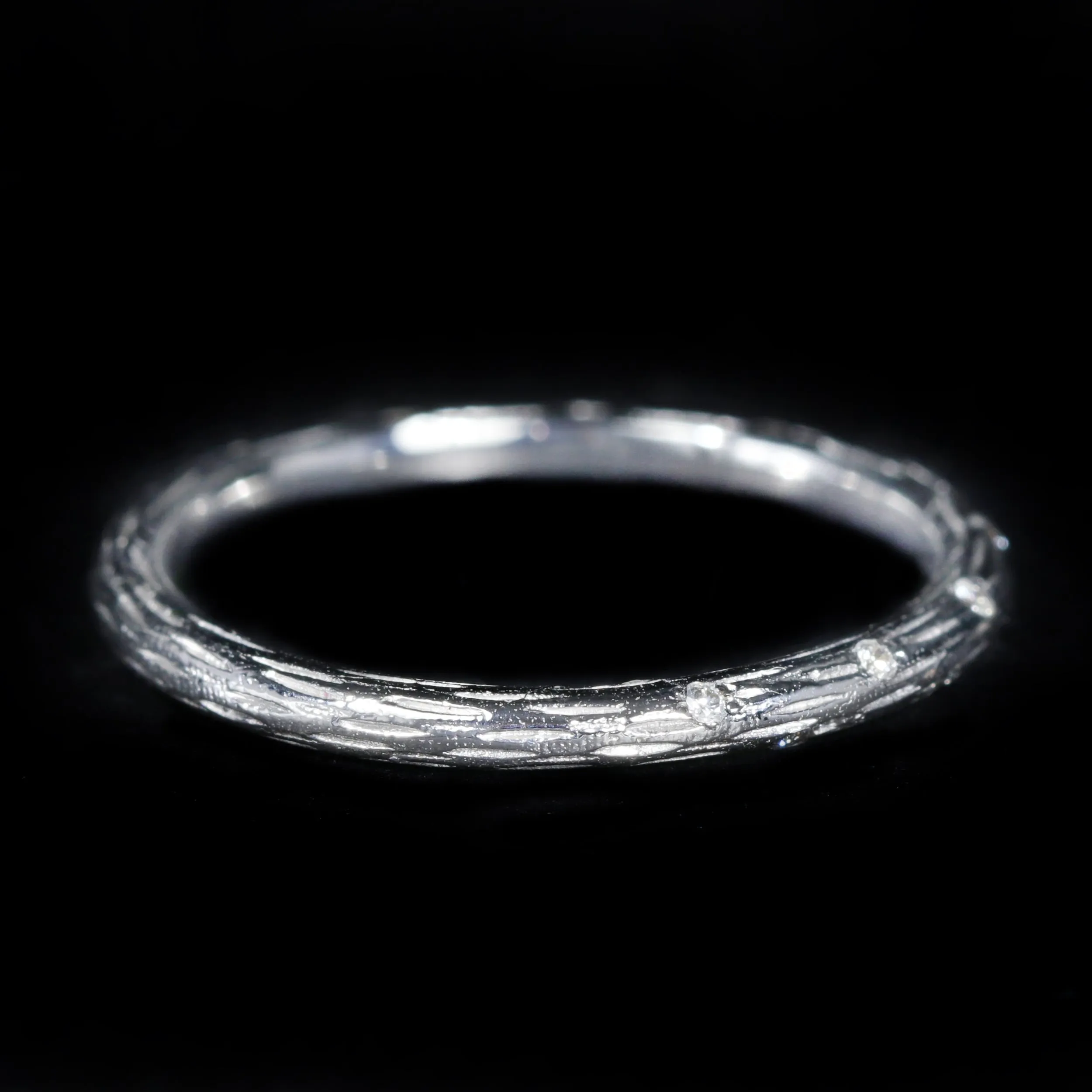 18K White Gold Diamond Scatter Band