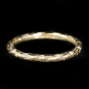 18K Yellow Gold Diamond Scatter Band