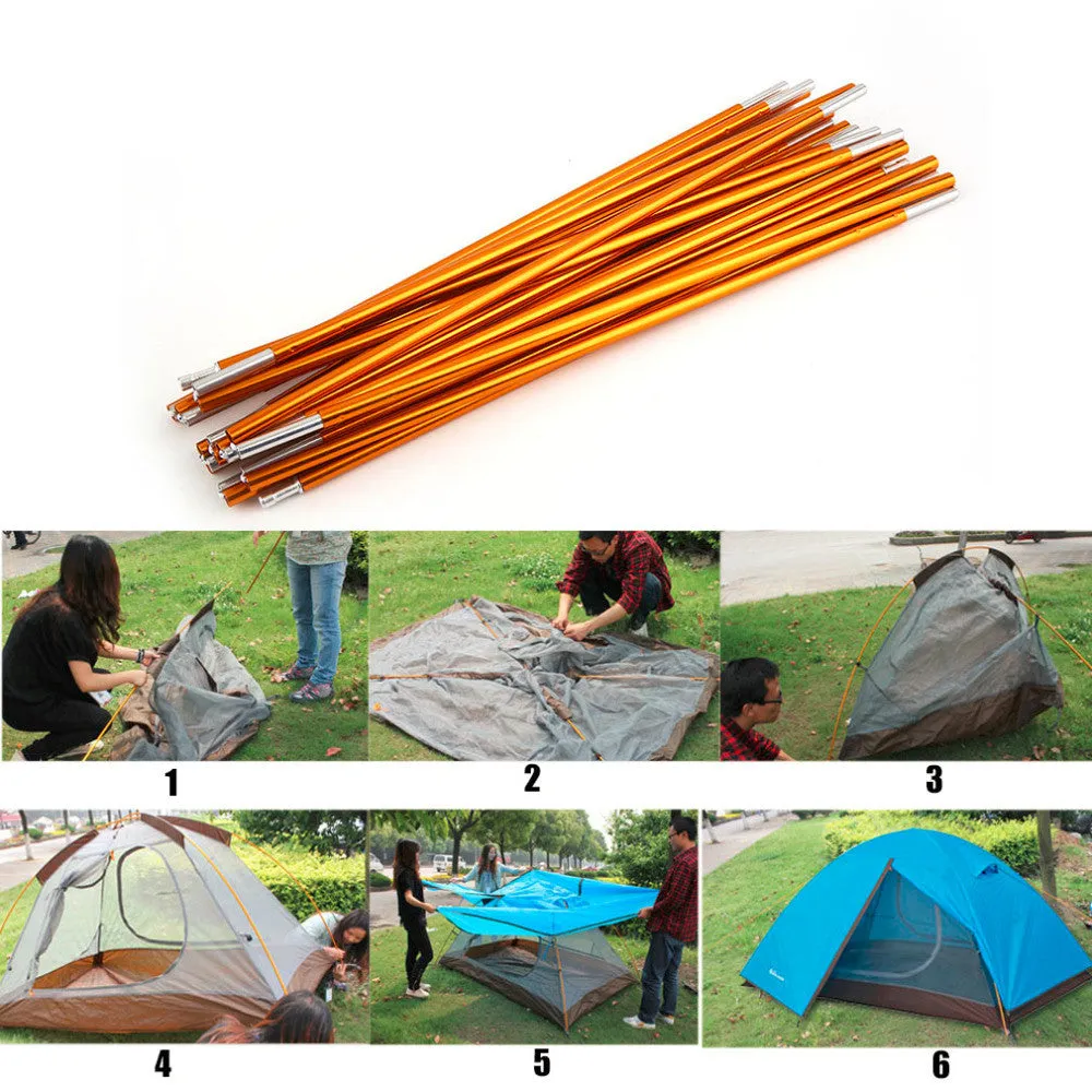 2pcs/set 405cm Outdoor Camping Lightweight Tent Pole Rod Bar Aluminum Alloy Tool Spare Tent Supporting Pole Accessoriess Top