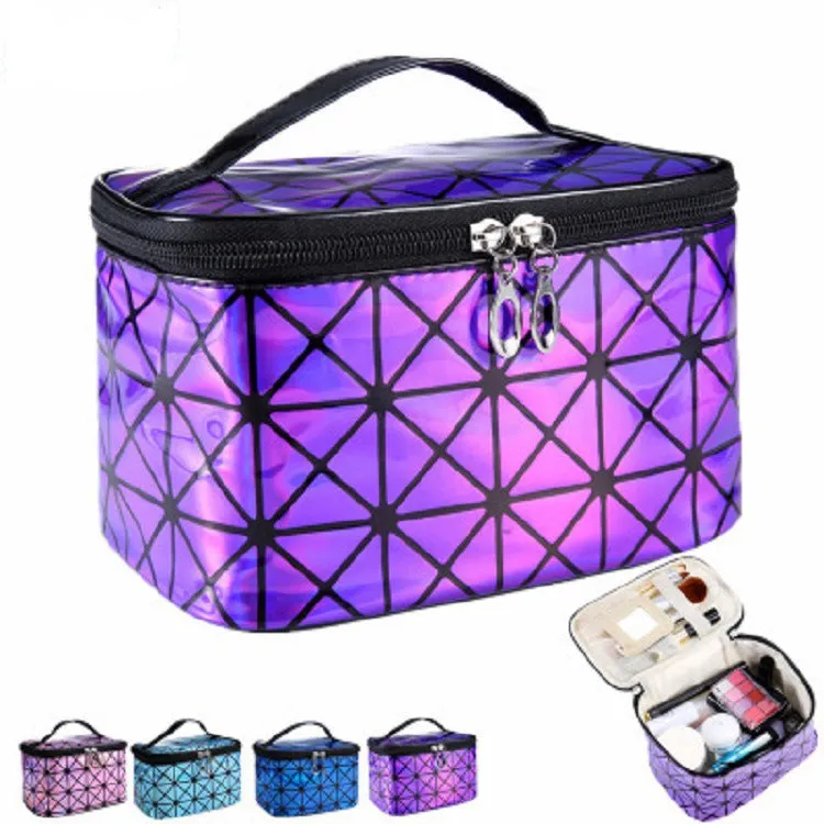 3D Laser PU Folding Cosmetic Bag