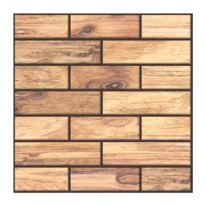 3D Woodgrain Peel and Stick Wall Tile