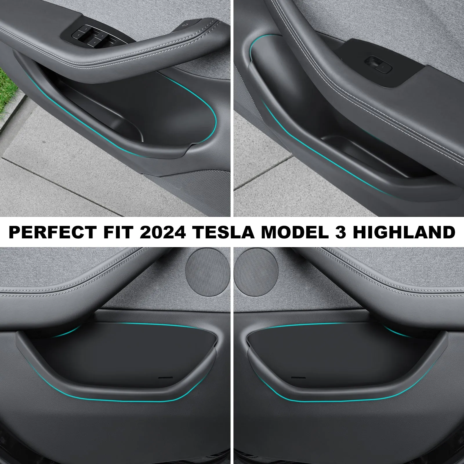 4PCS Door Side Storage Box for 2024 Tesla Model 3 Highland Accessories