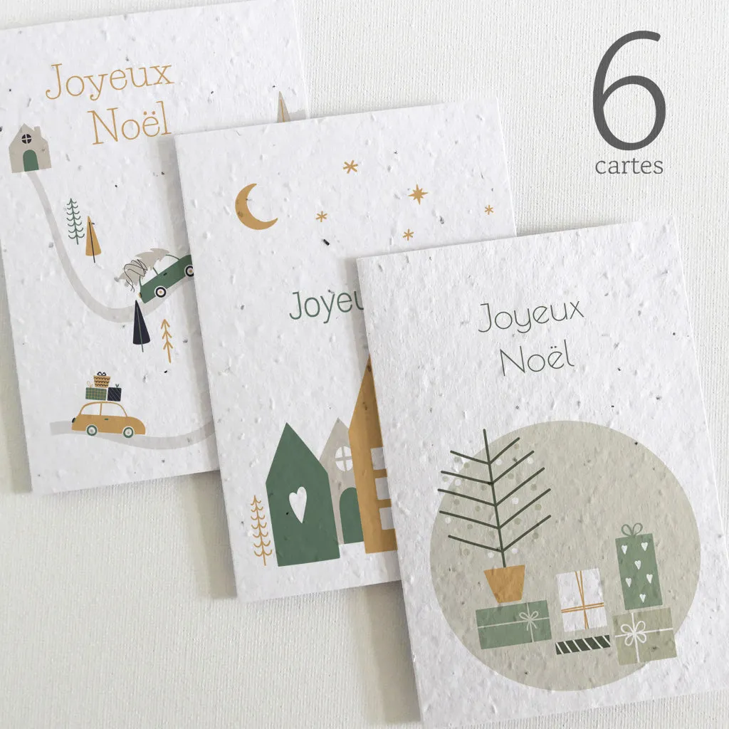 6 Plantable Christmas Cards - Scandinavian Christmas