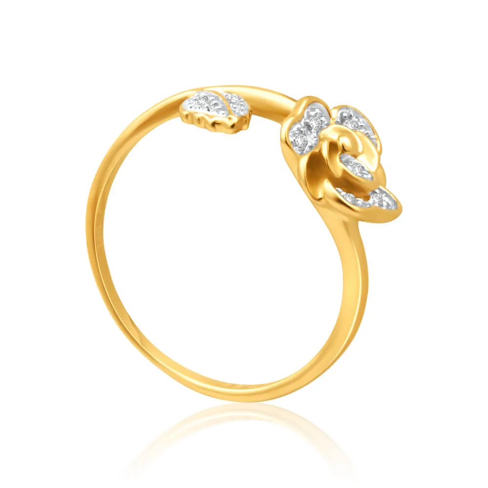 9ct Yellow Gold Gorgeous Bead Diamond Ring