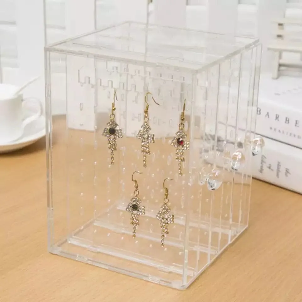 Acrylic Transparent Jewellery Organizer, Earrings Display Holder, Dust-proof Jewellery Organizer, Jewellery Storage Box Earring Display Stand