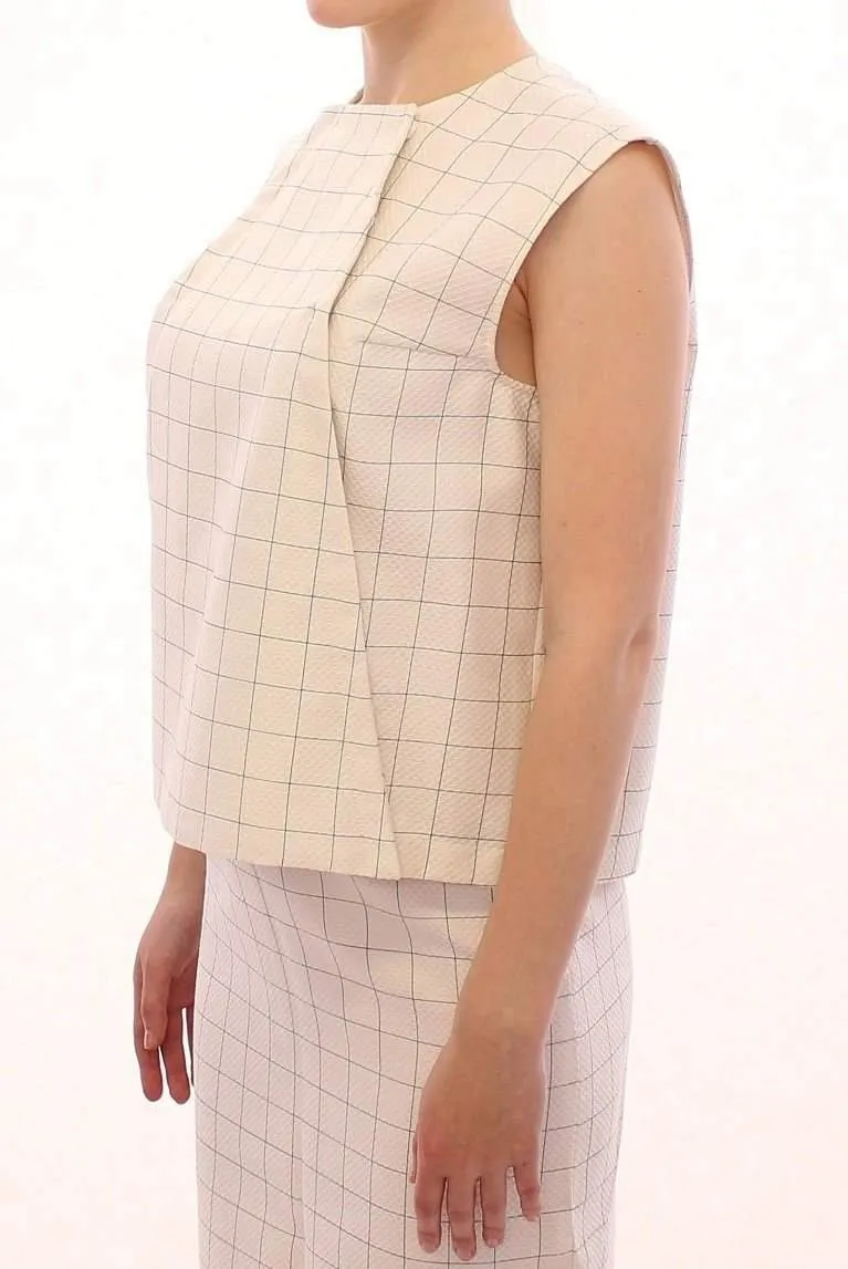 Andrea Incontri  Cotton Checkered Shirt Top