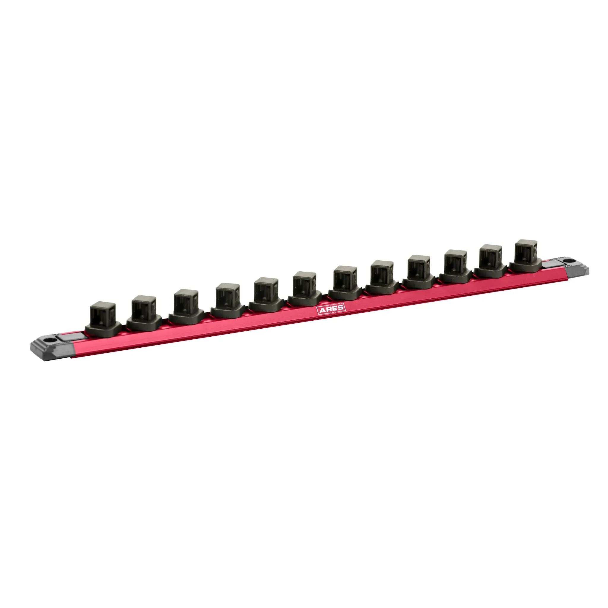 ARES 60170 - 1/2-Inch Drive 15.5-Inch Red Twist Lock Magnetic Socket Rail