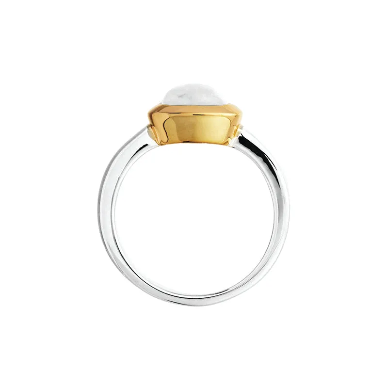 AURA TWO-TONE MOONSTONE RING