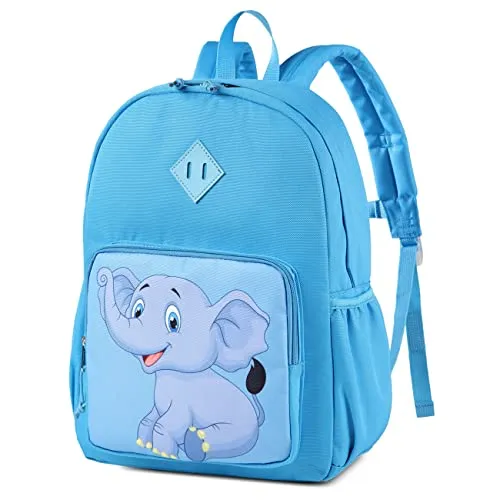 Backpack for Kids, Chasechic Water-resistant Toddler Preschool Kindergarten Bookbag for Kids with Chest Strap Blue Elephant