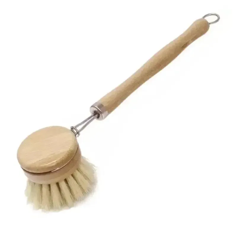 Bamboo brush with replaceable Sisal Agave bristles