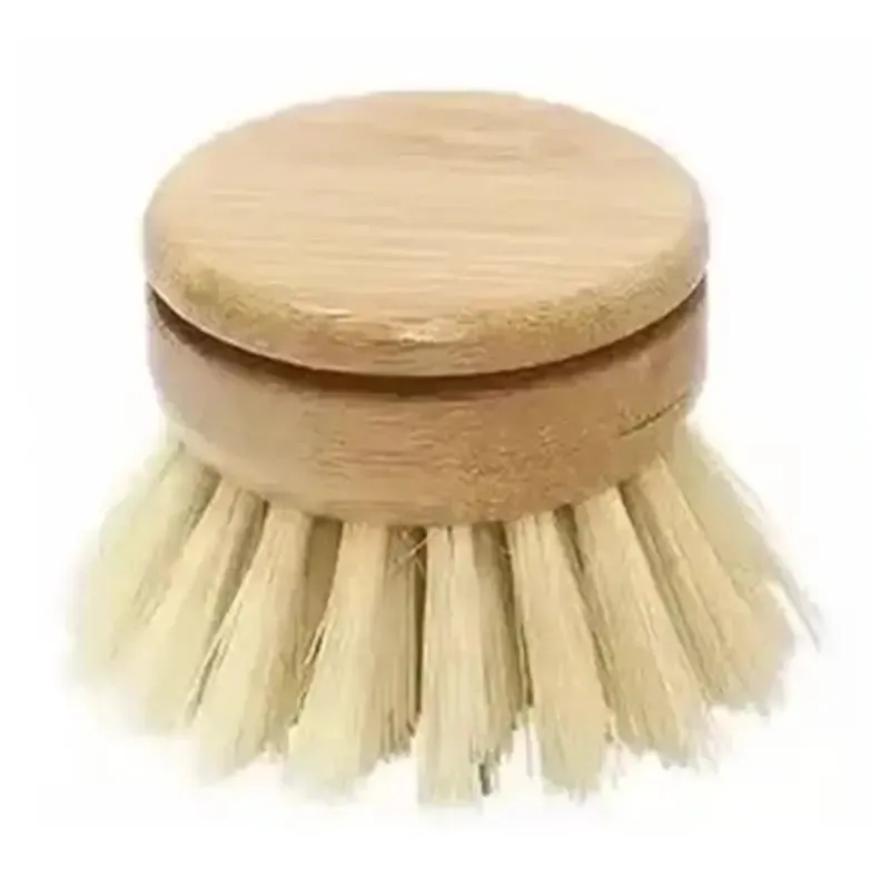 Bamboo brush with replaceable Sisal Agave bristles