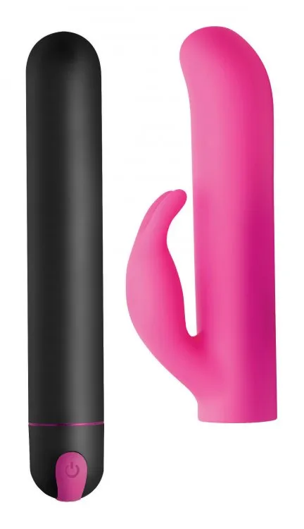 Bang! Xl Bullet & Rabbit Silicone Sleeve Pink