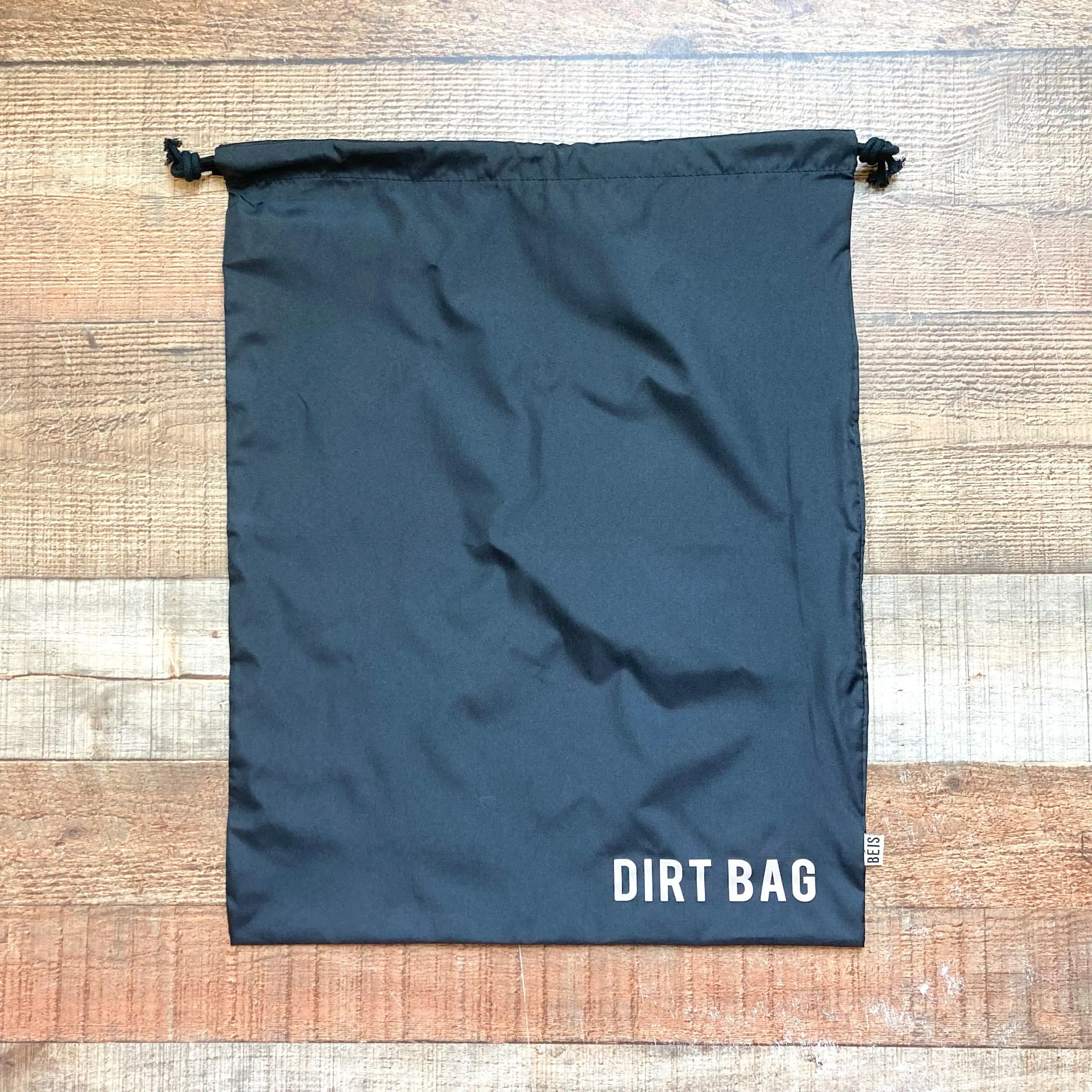 Beis Two Pack Small and Medium Black Drawstring Bags