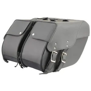 Black Large Zip-Off PVC Slanted Throw Over Saddlebags