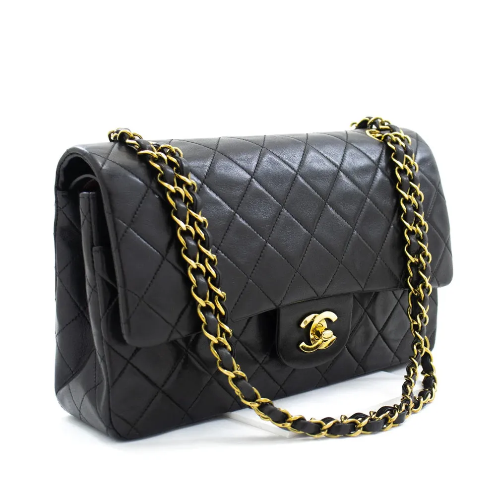 Black Medium Double Flap Bag