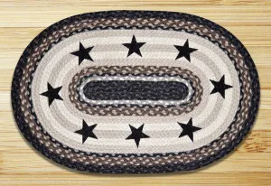 Black Stars Oval Patch Rug