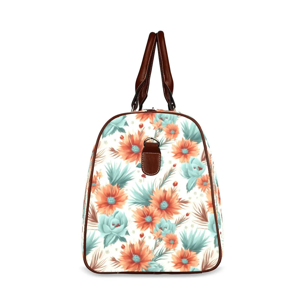 Boho Floral Waterproof Travel Bag/Small (Model 1639)