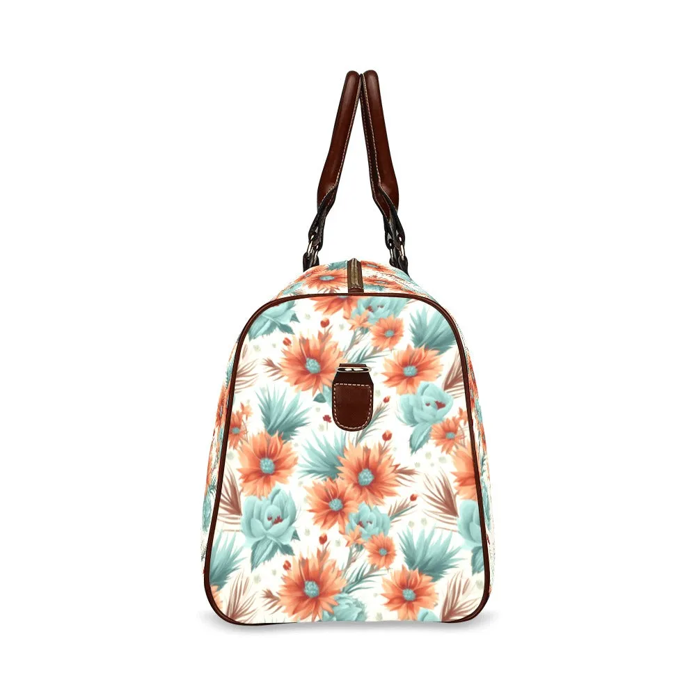 Boho Floral Waterproof Travel Bag/Small (Model 1639)