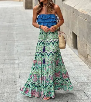 Boho Printed Long Skirt