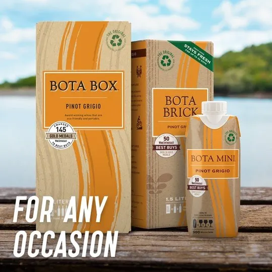 Bota Box Pinot Grigio White Wine, 3L (4 750ml bottles)