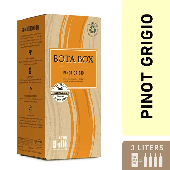 Bota Box Pinot Grigio White Wine, 3L (4 750ml bottles)