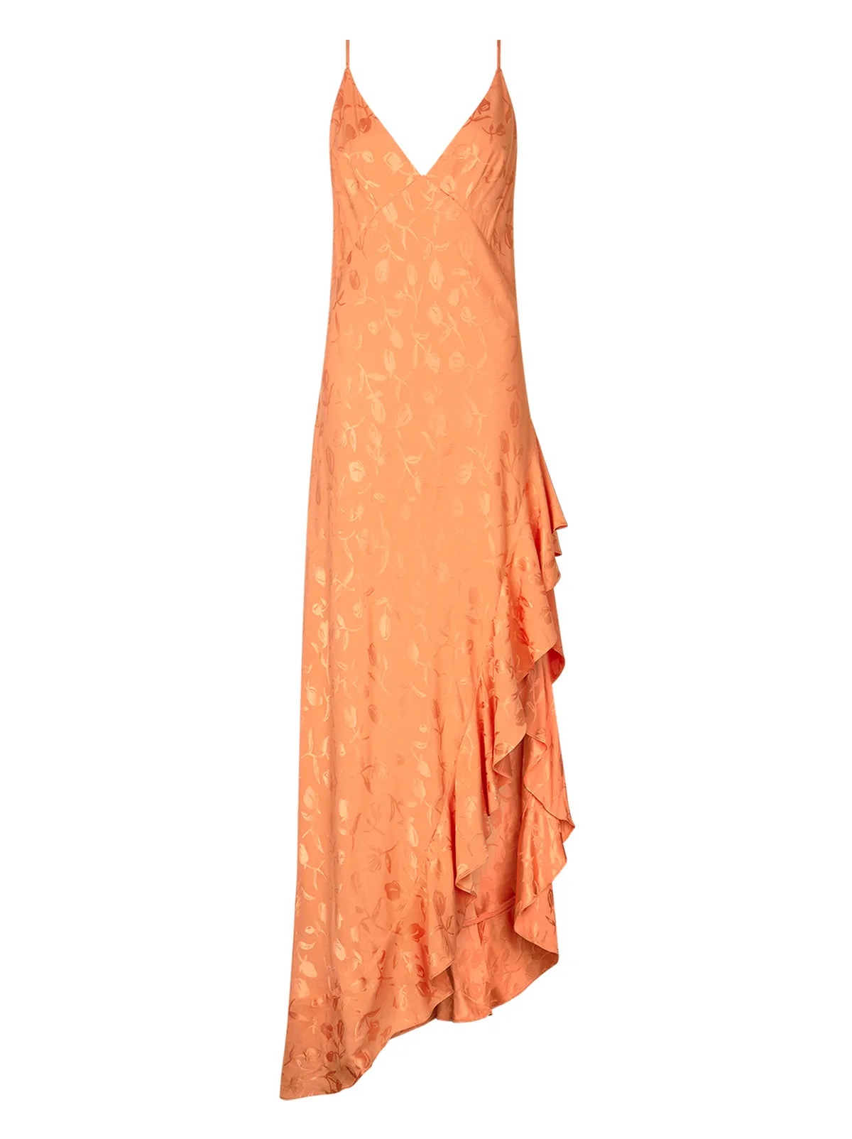 Brigitte Apricot Tulip Jacquard Maxi Dress