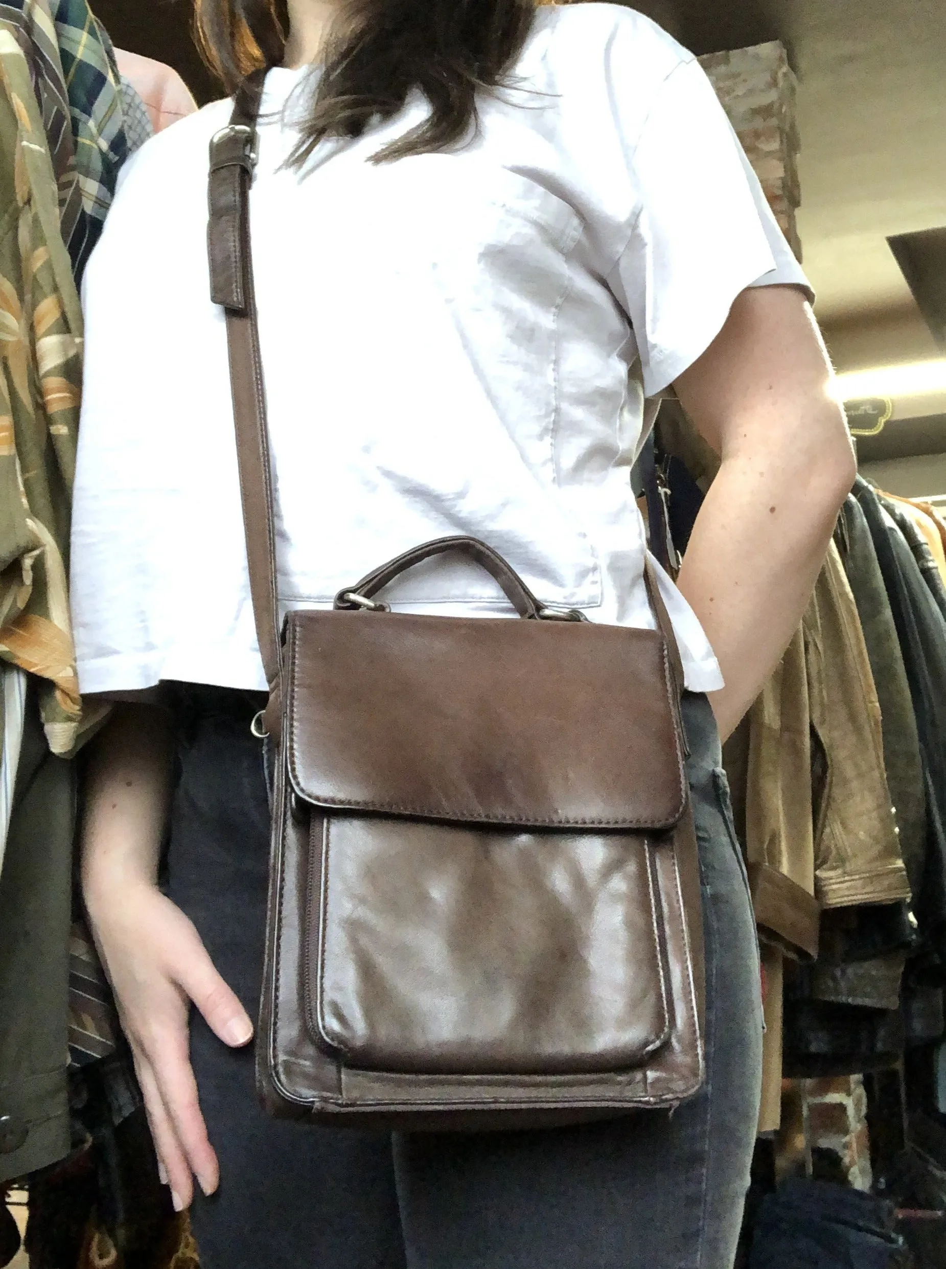 Brown Leather Crossbody Bag, SOLD