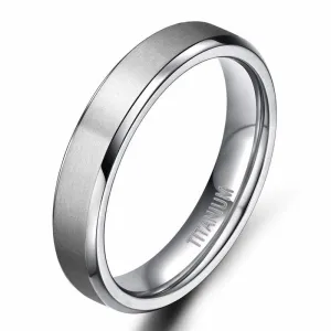 Brushed Unisex Titanium Wedding Band