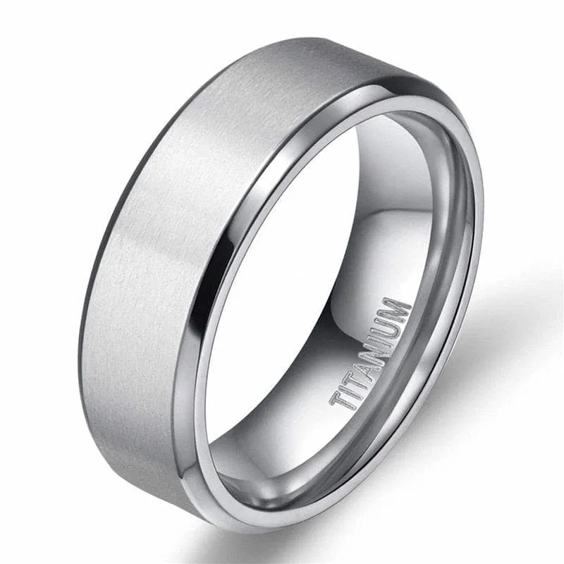 Brushed Unisex Titanium Wedding Band