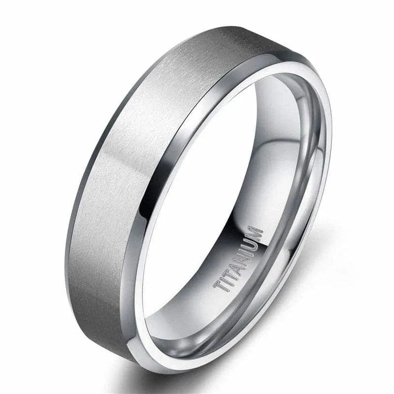 Brushed Unisex Titanium Wedding Band