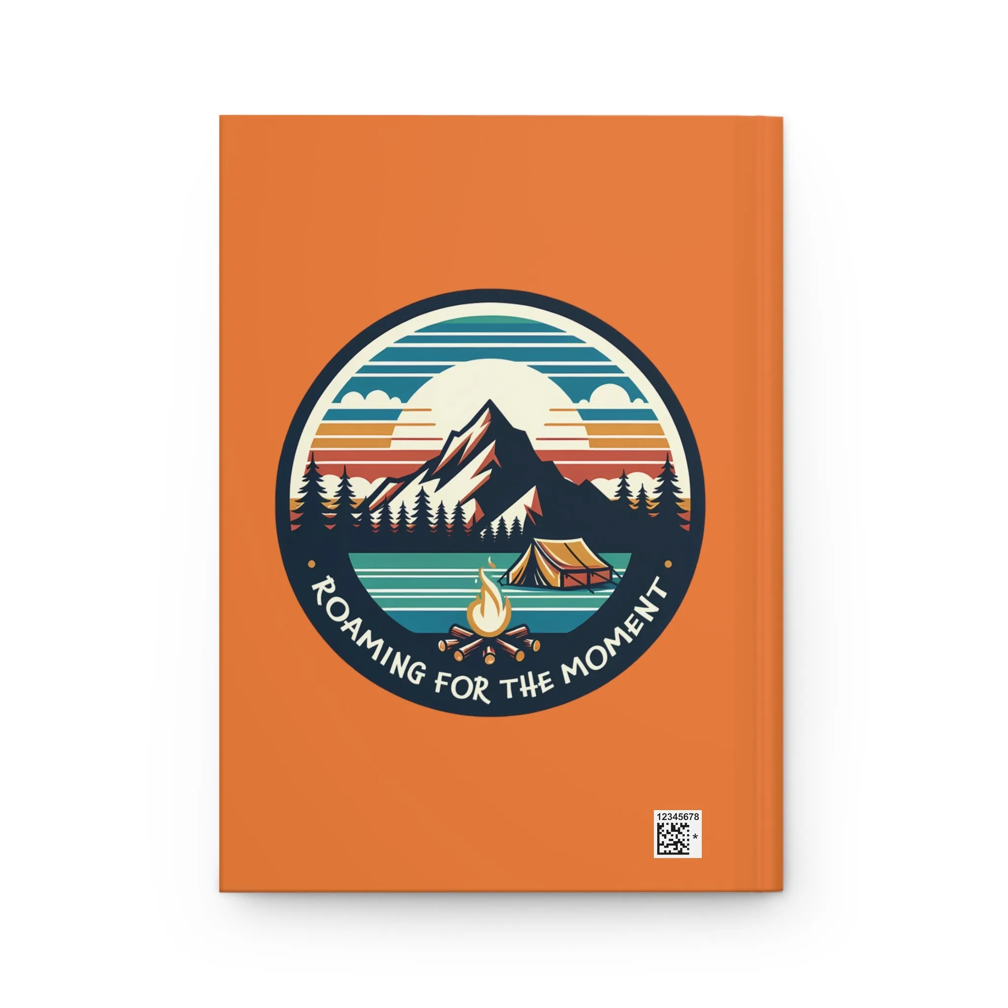 Camping Roaming Orange Matte Hardcover Journal | Outdoor Adventures Blank Book | Retro Wilderness Nature Lined Notebook Diary Dream Log