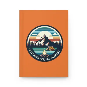 Camping Roaming Orange Matte Hardcover Journal | Outdoor Adventures Blank Book | Retro Wilderness Nature Lined Notebook Diary Dream Log