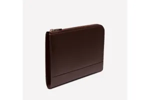 Capra Medium Zip Clutch - Chocolate