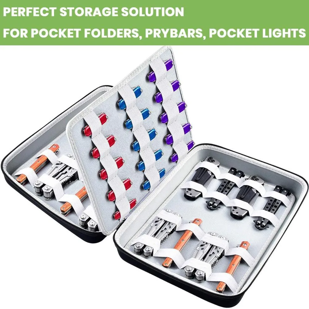 Case for Pocket Knives, Displaying Storage Box and Carrying Organizer Holds up to 44 (Case Only)