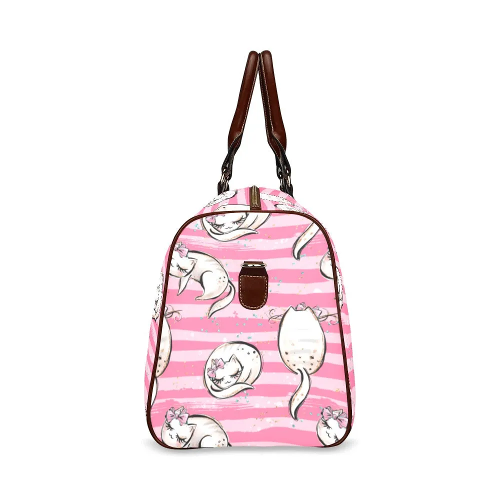 Cats Pink Waterproof Travel Bag/Small (Model 1639)