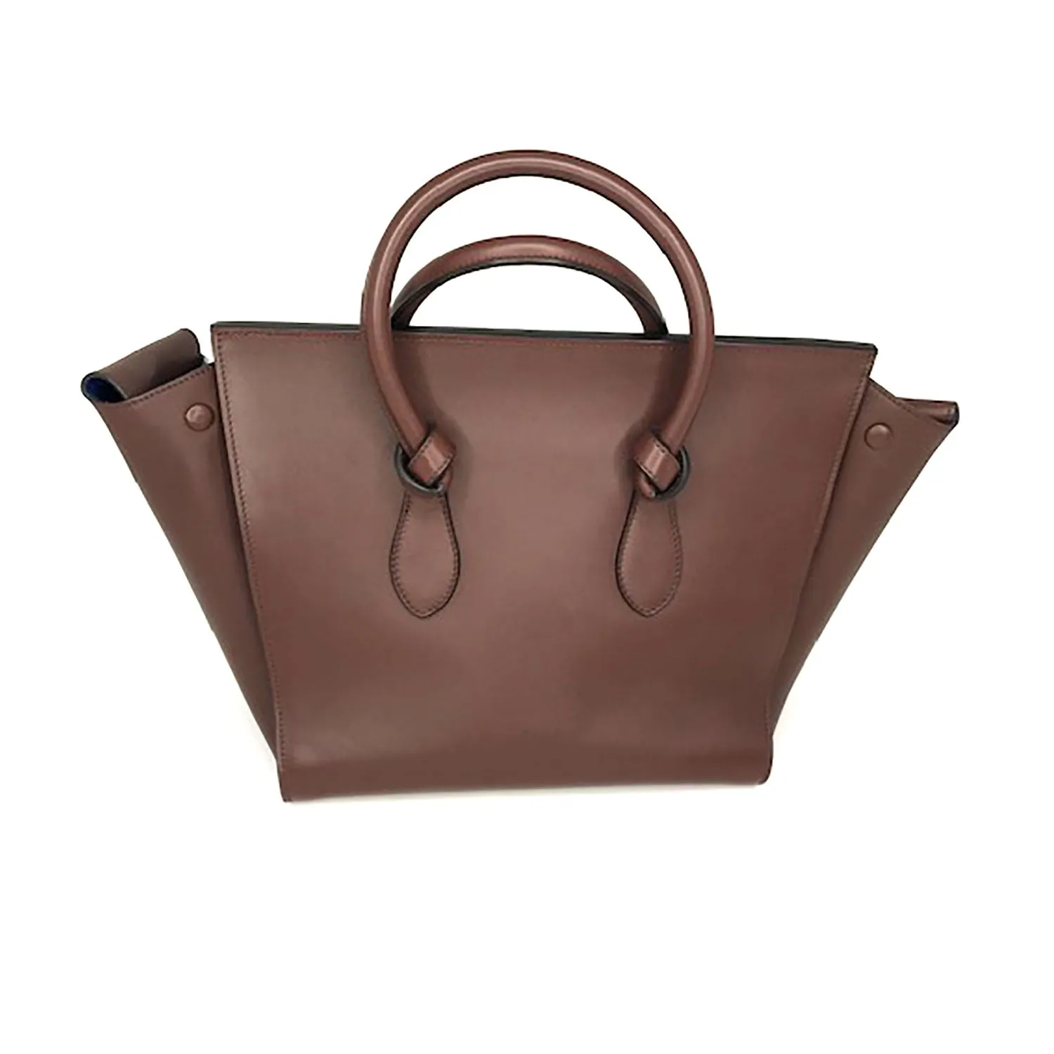 Celine Smooth Calfskin Tie Handbag Chocolate