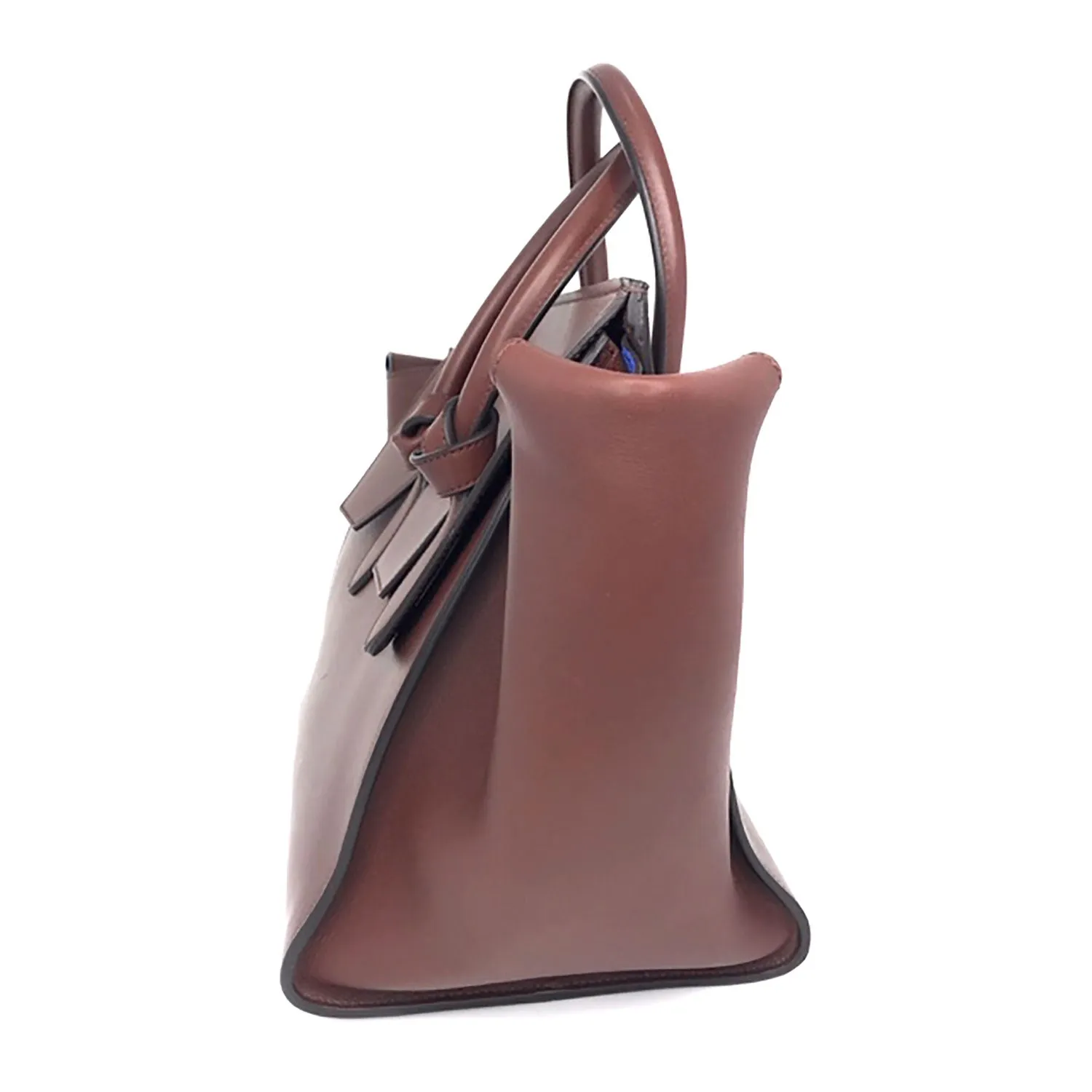 Celine Smooth Calfskin Tie Handbag Chocolate