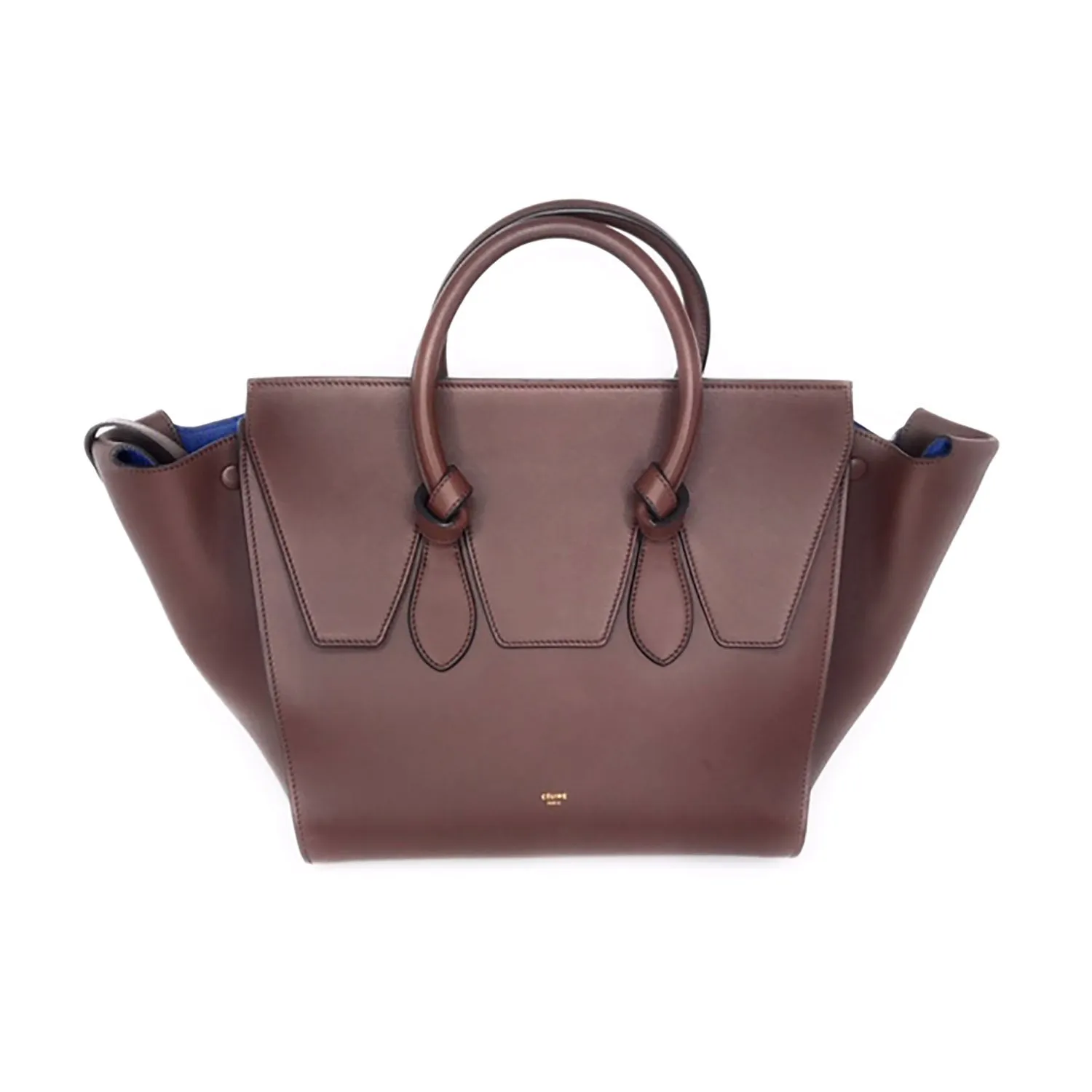 Celine Smooth Calfskin Tie Handbag Chocolate