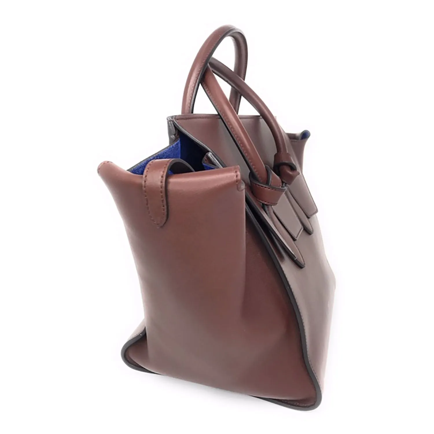 Celine Smooth Calfskin Tie Handbag Chocolate