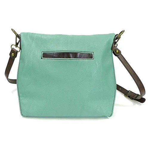 Chala Charming Crossbody, Shoulder Purse with Detachable Teal Butterfly Purse Charm in Teal Mint Color