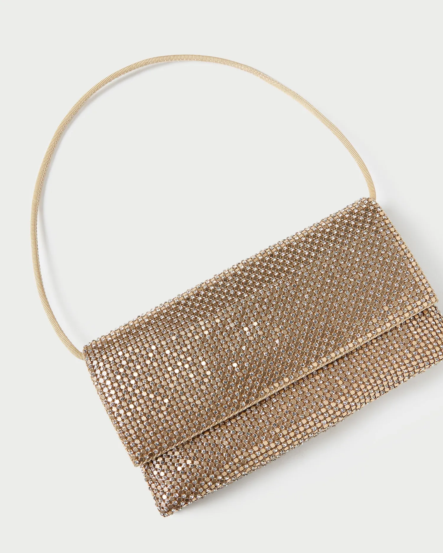 Charlee Gold Diamanté Shoulder Bag