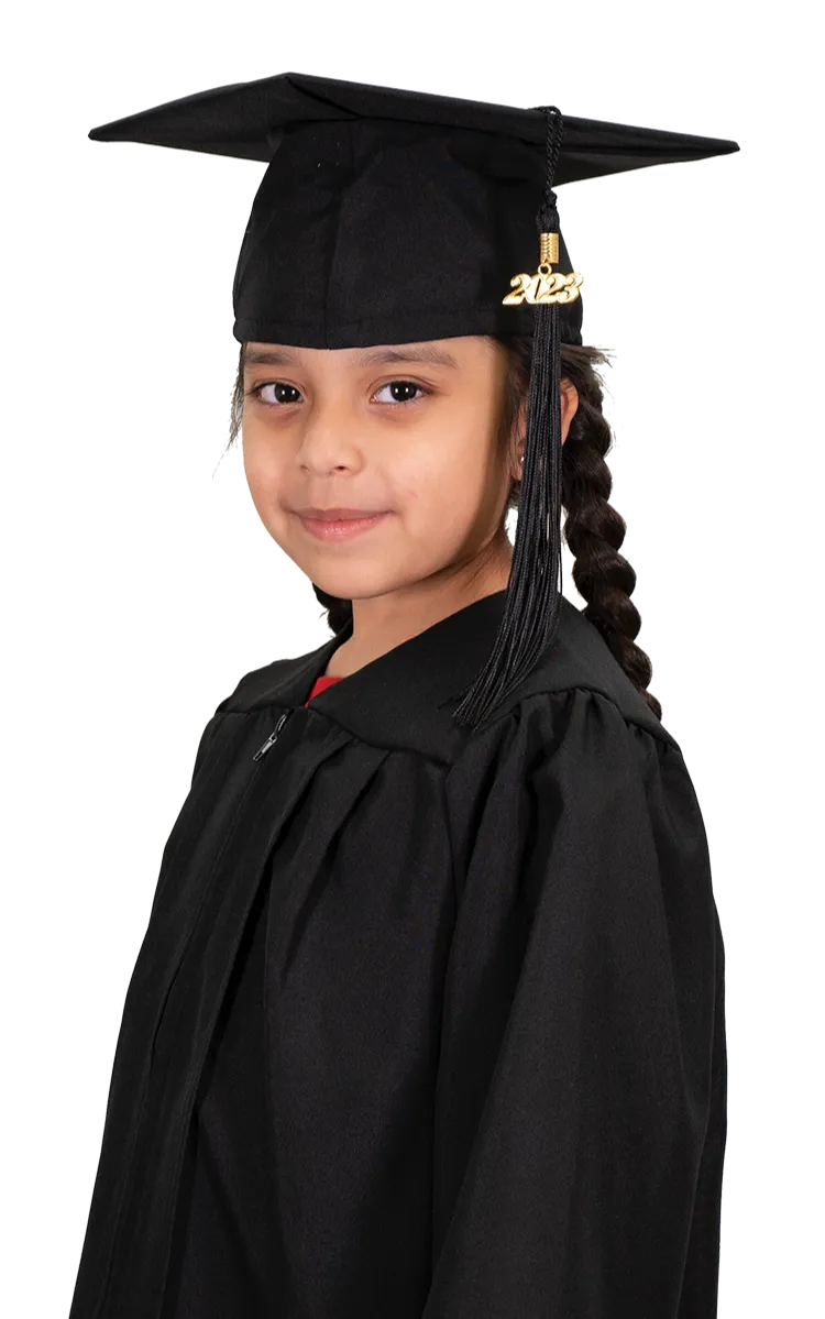 Child Matte Black Cap & Gown - Preschool & Kindergarten