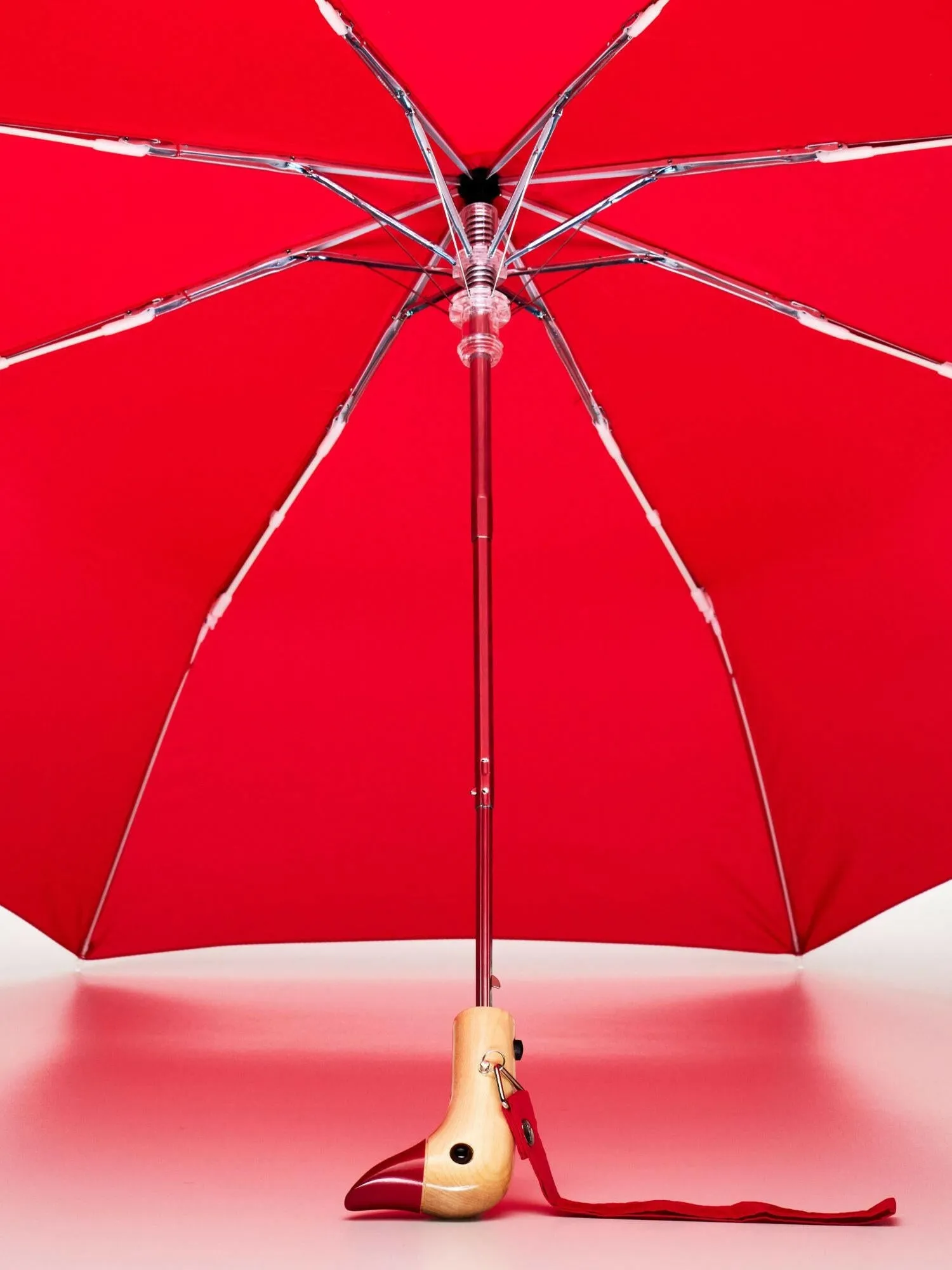 Christmas Red Eco-Friendly Compact Duck Umbrella