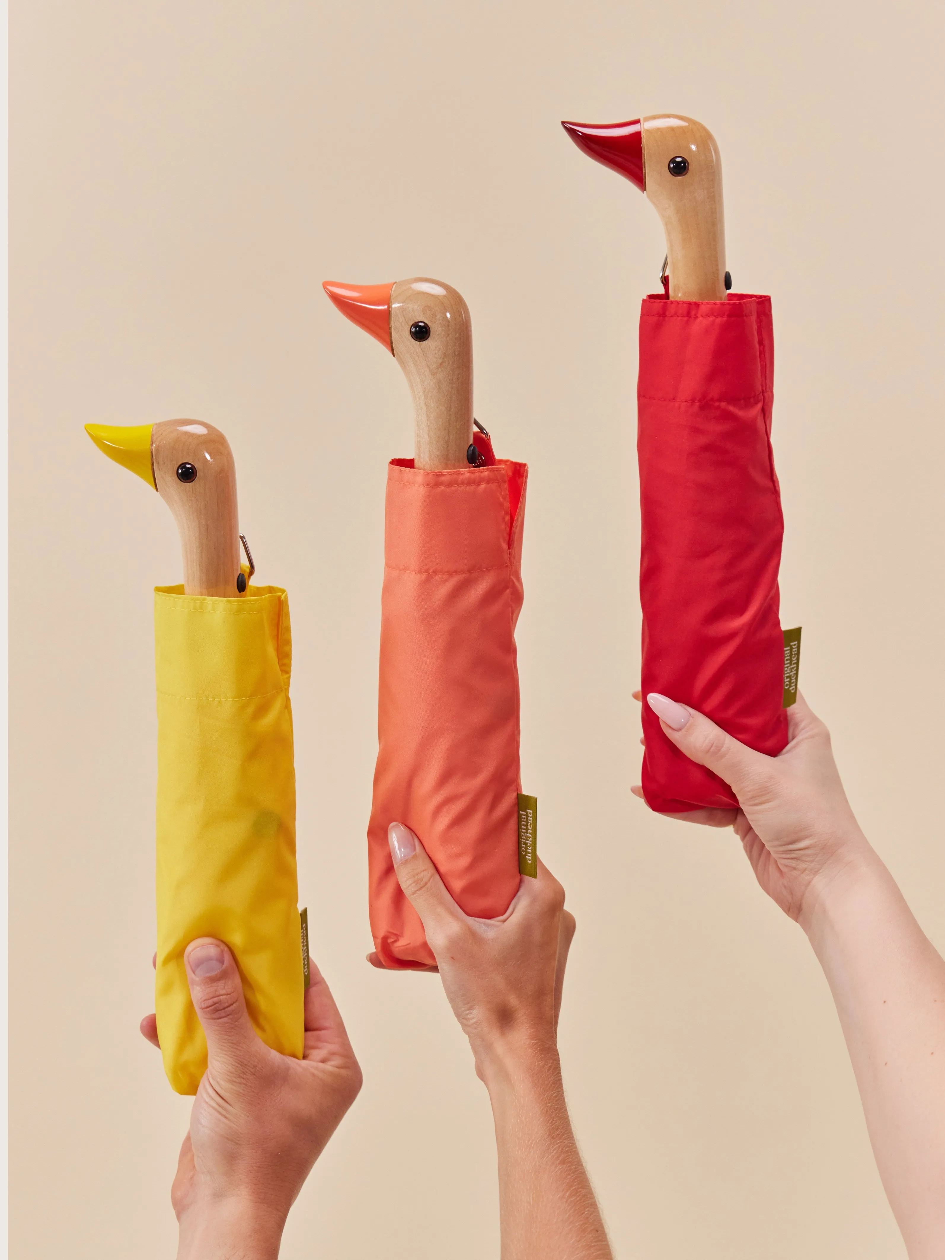 Christmas Red Eco-Friendly Compact Duck Umbrella