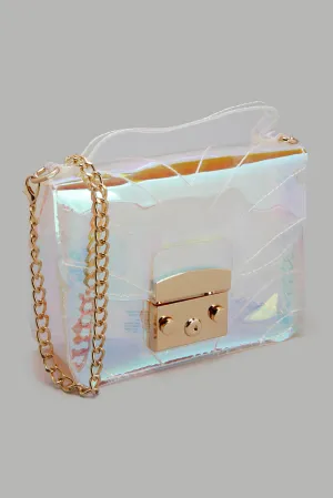 Clear Embellished Cross Body Bag