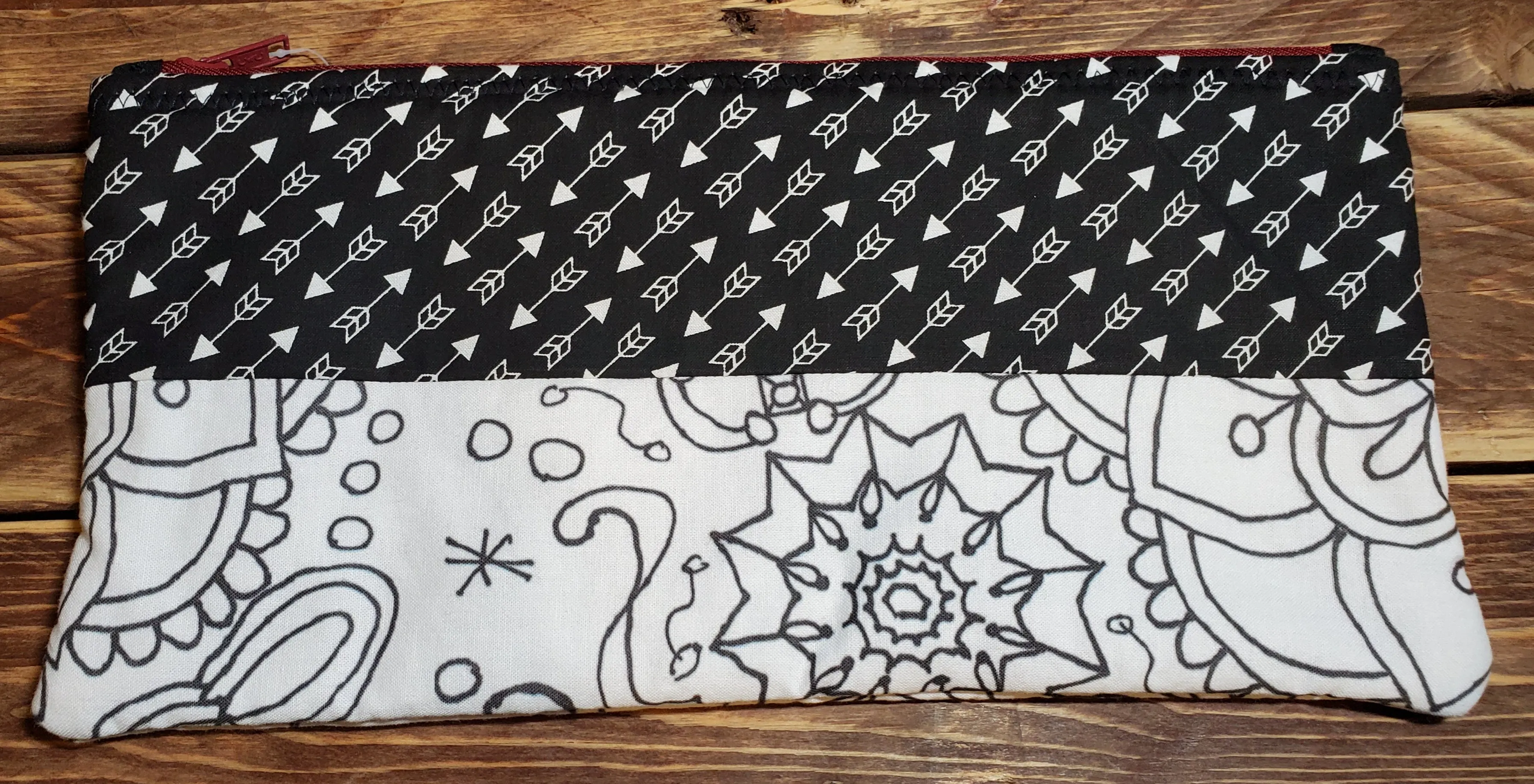 CLEARANCE - Color-Me Zipper Bag - Logo Mandala, and Arrows