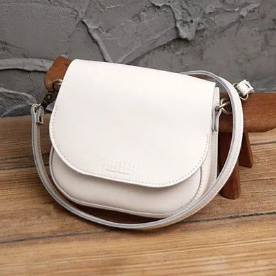 Cute Brown LEATHER Flip Side Bag Handmade WOMEN Saddle Phone Crossbody BAG Purse FOR WOMEN