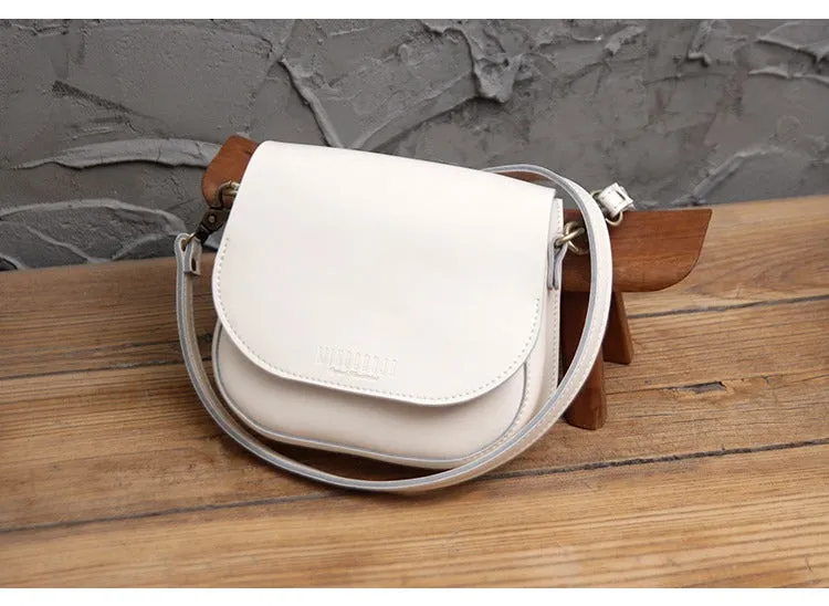 Cute Brown LEATHER Flip Side Bag Handmade WOMEN Saddle Phone Crossbody BAG Purse FOR WOMEN